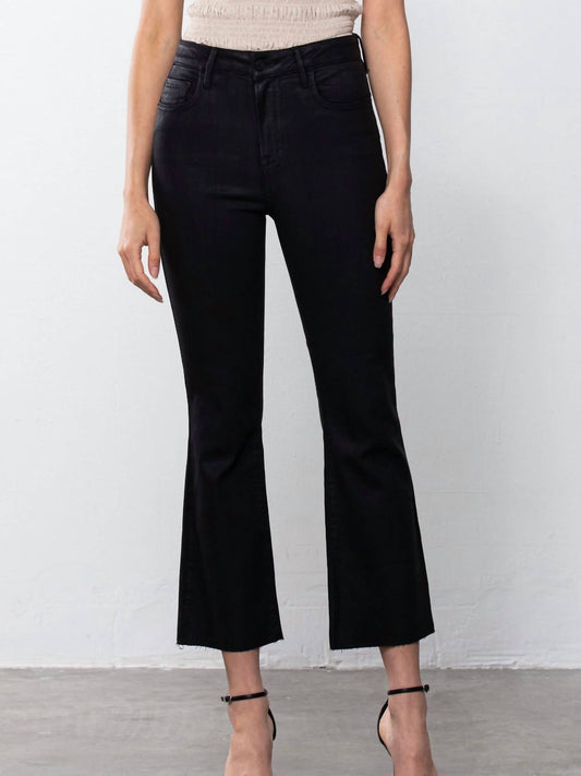 Hidden - Waxed Ankle Cropped Flare - ankle - black - clothing