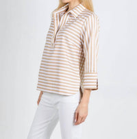 Hinson Wu - Aileen 3/4 Sleeve Stripe Gingham Combo Shirt