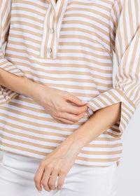 Hinson Wu - Aileen 3/4 Sleeve Stripe Gingham Combo Shirt