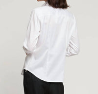 Hinson Wu - Maya Long Sleeve Cotton Satin Blouse - blouses - clothing - cotton - blend