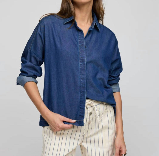 Hinson Wu - Sophie Long Sleeve Denim Shirt - blue - button - down - shirts - clothing