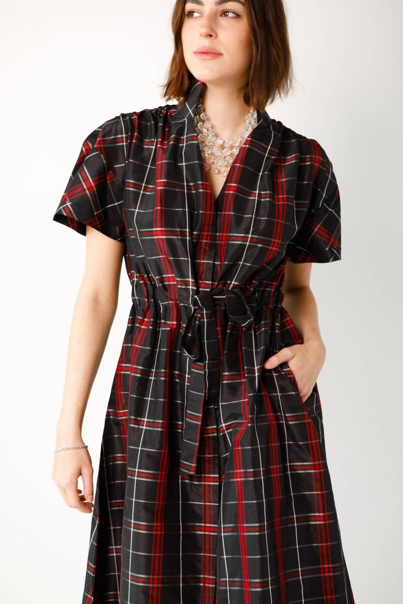 Holly Shae Design - Christmas Plaid Dress - black - clothing - dresses
