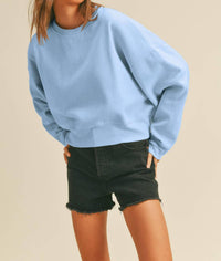 Honestee - Blank Short Cropped Long Sleeve Sweatshirt