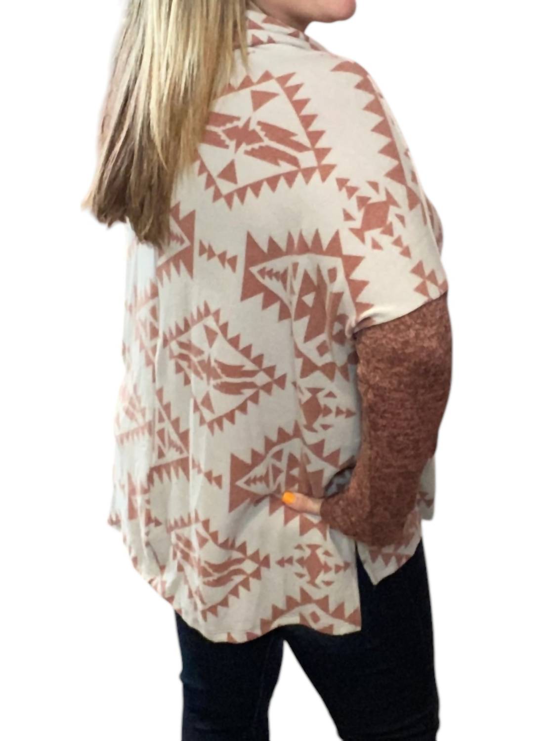 Honeyme - Aztec Cowlneck Sweater