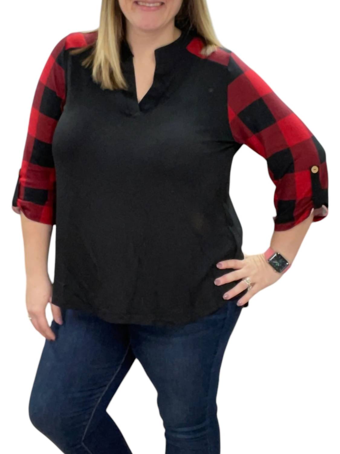 Honeyme - Buffalo Plaid Gabby Top