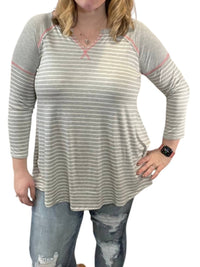 Honeyme - Stripe Raglan Tee