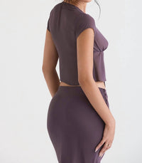 House Of Cb - Maia Tie Front Top - clothing - crop - tops - purple