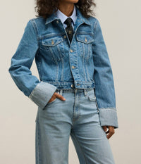 Hudson - Cuffed Cropped Denim Jacket