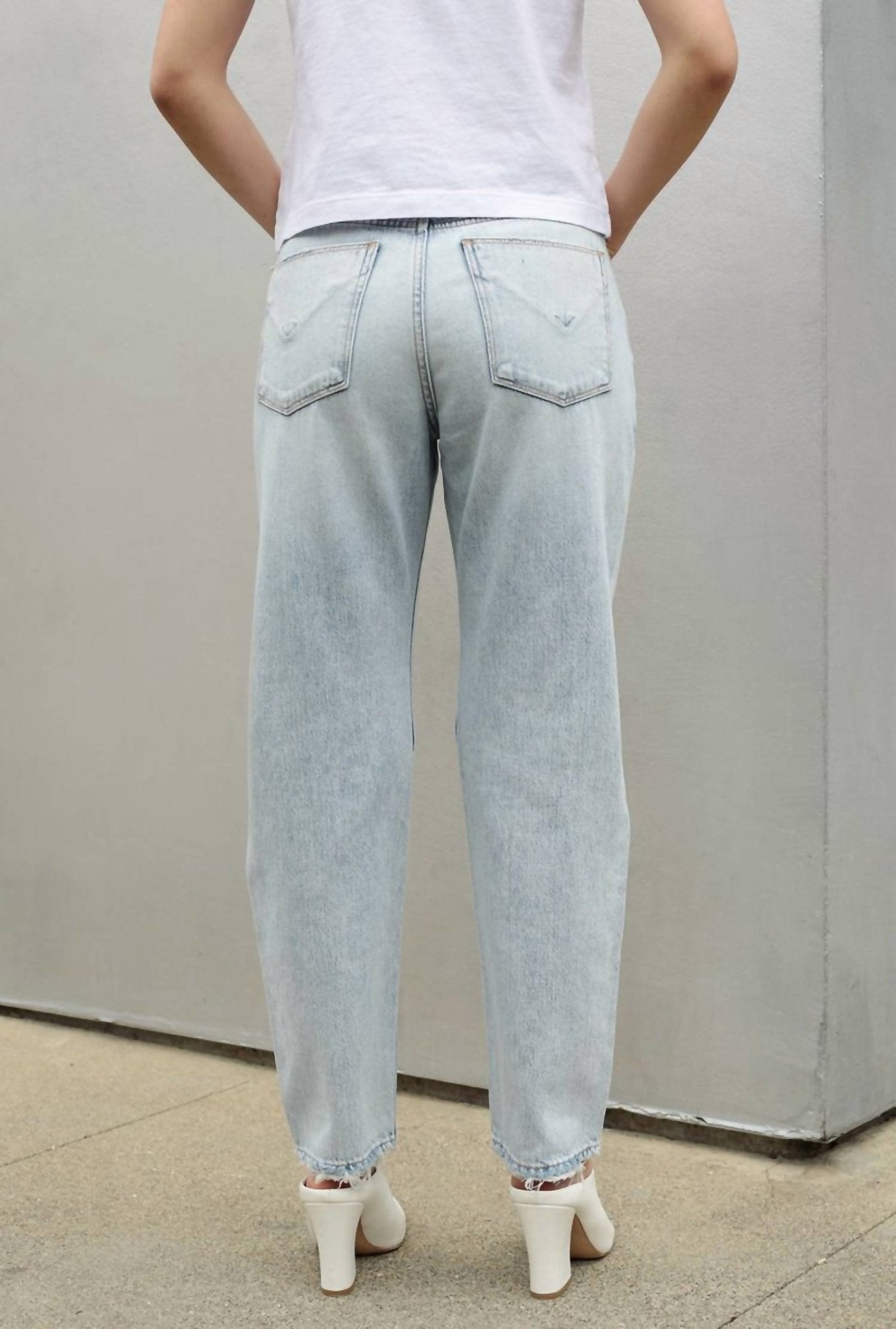 Hudson - Jessi Boyfriend Distressed Jeans - blue - boyfriend - clothing