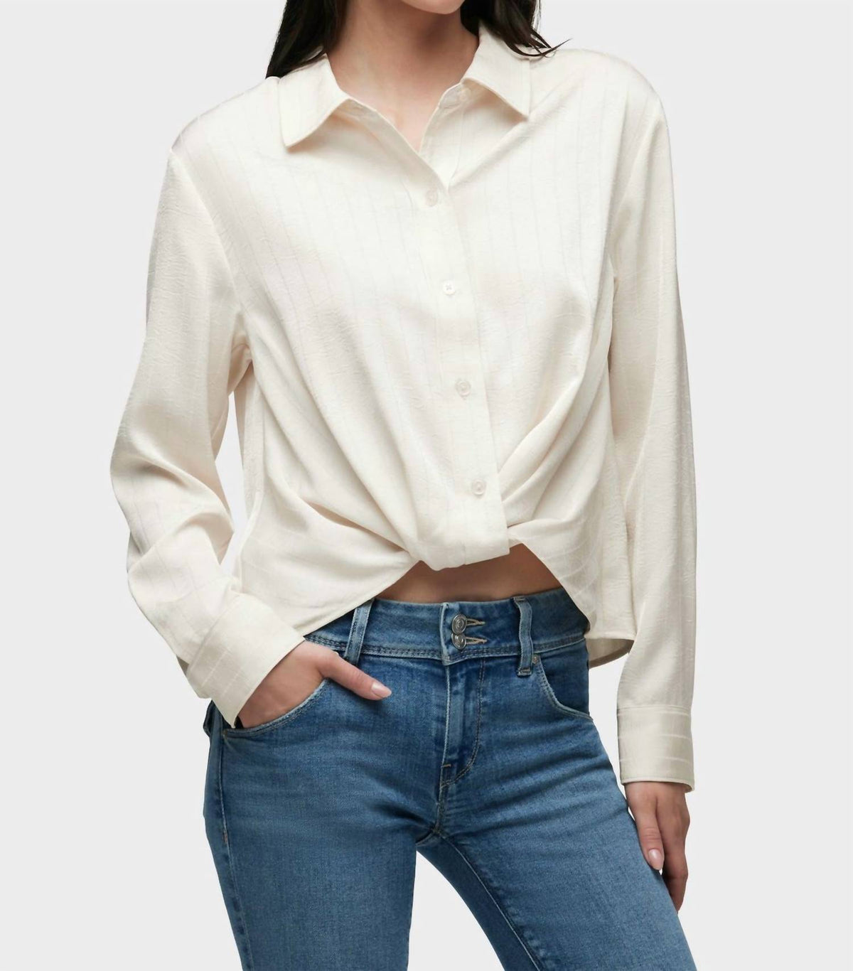 Hudson - Long Sleeve Knotted Button Down Shirt