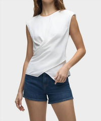 Hudson - Shoulder Padded Wrap Sleeveless Tee