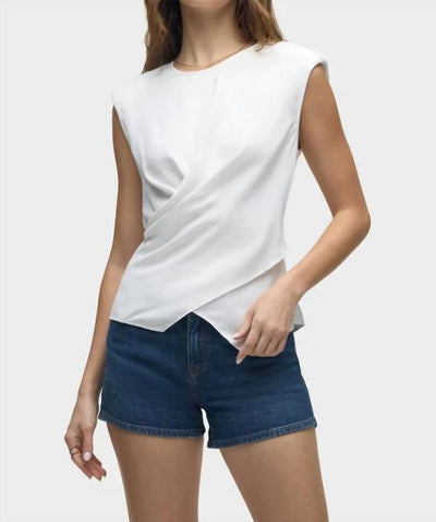 Hudson - Shoulder Padded Wrap Sleeveless Tee