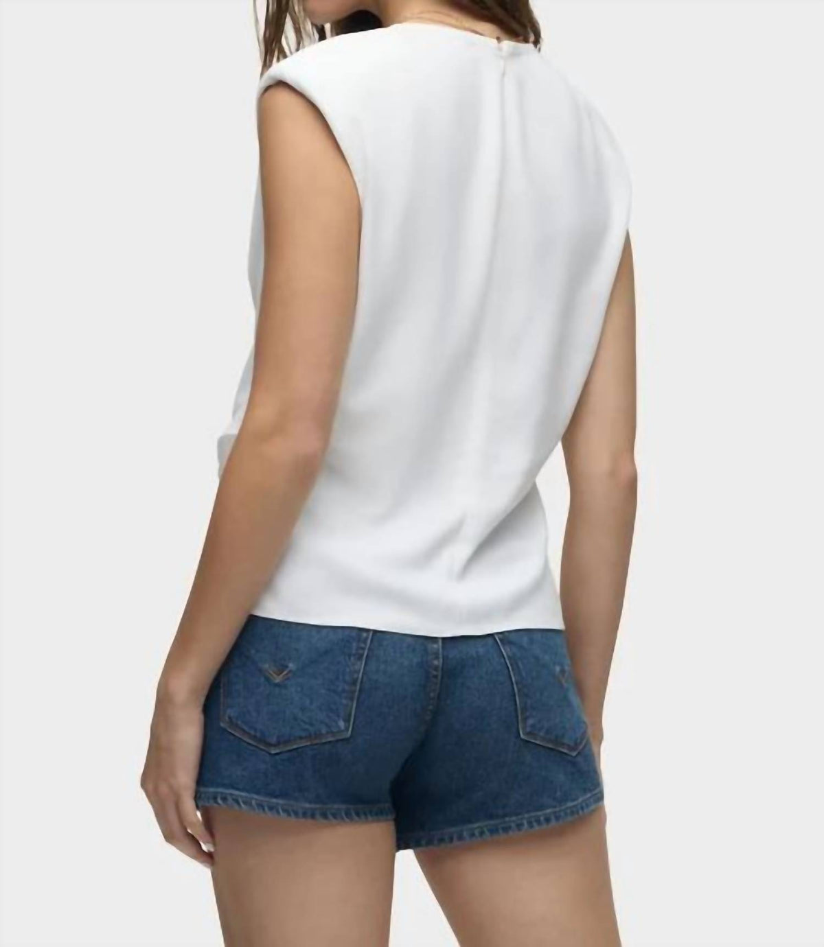 Hudson - Shoulder Padded Wrap Sleeveless Tee
