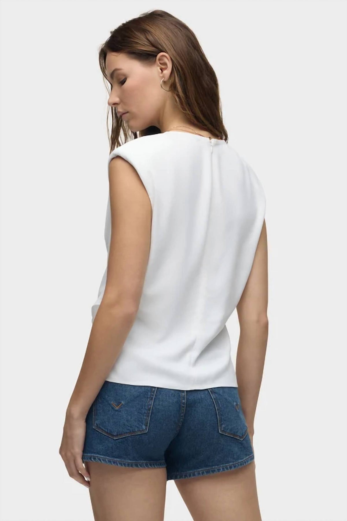 Hudson - Shoulder Padded Wrap Sleeveless Tee