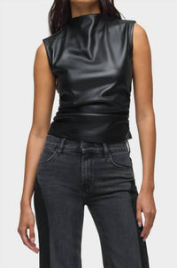 Hudson - Vegan Leather Sleeveless Top