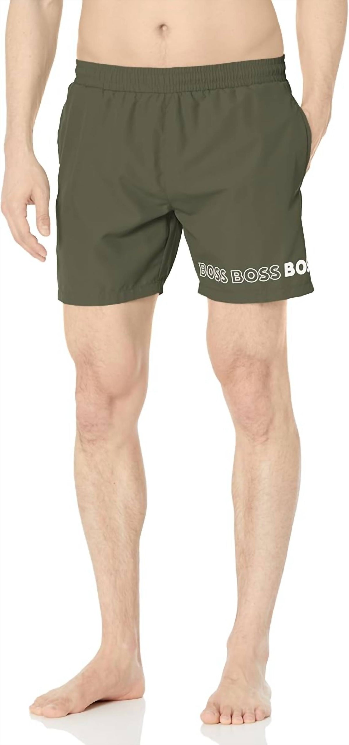 Hugo Boss - Standard Vertical Logo Swim Trunks