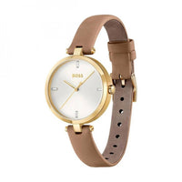 Hugo Boss - Women's Leather Watch - accessories - beige - jewelry