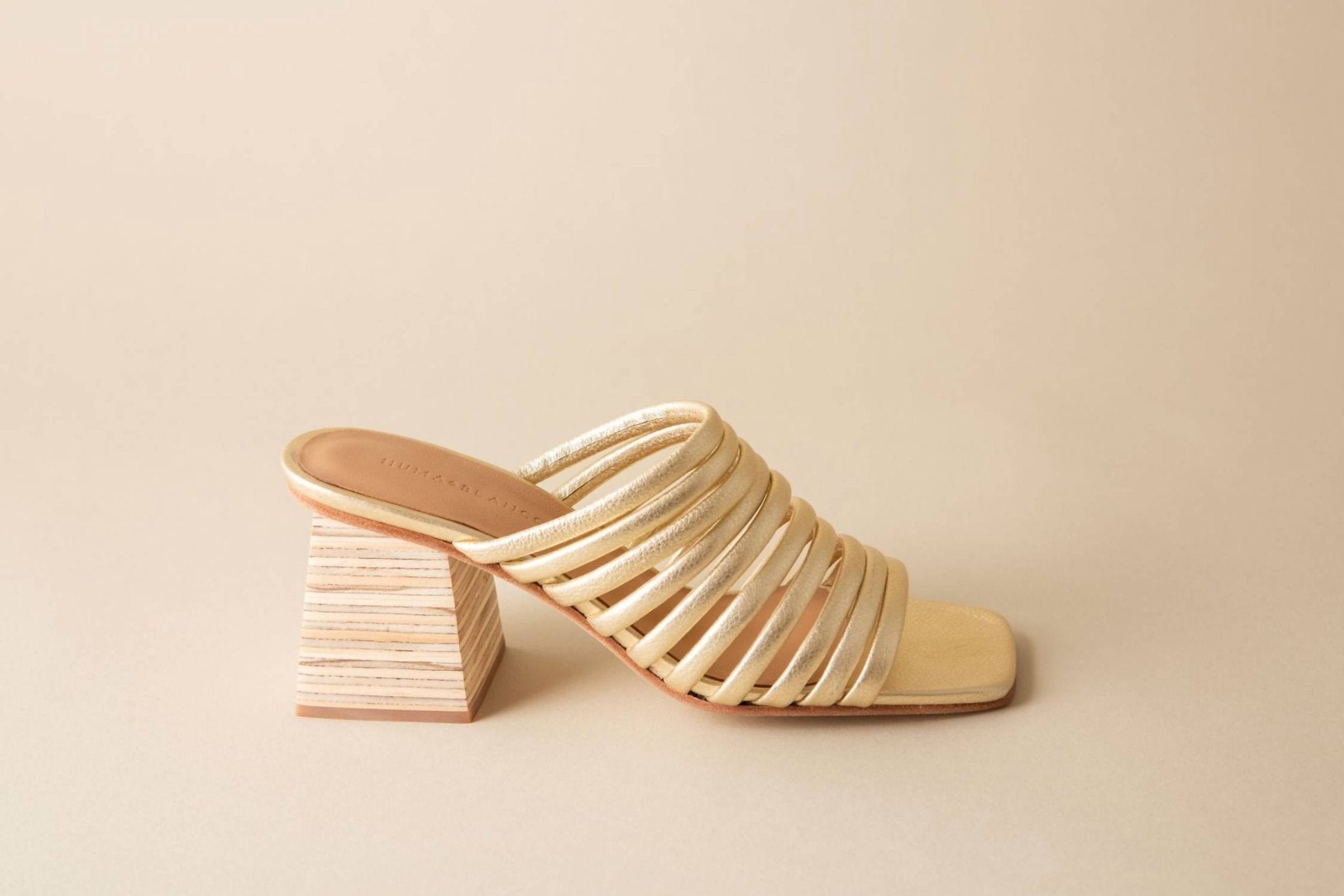 Huma Blanco - Women's Soleil Heel - gold - heels - leather