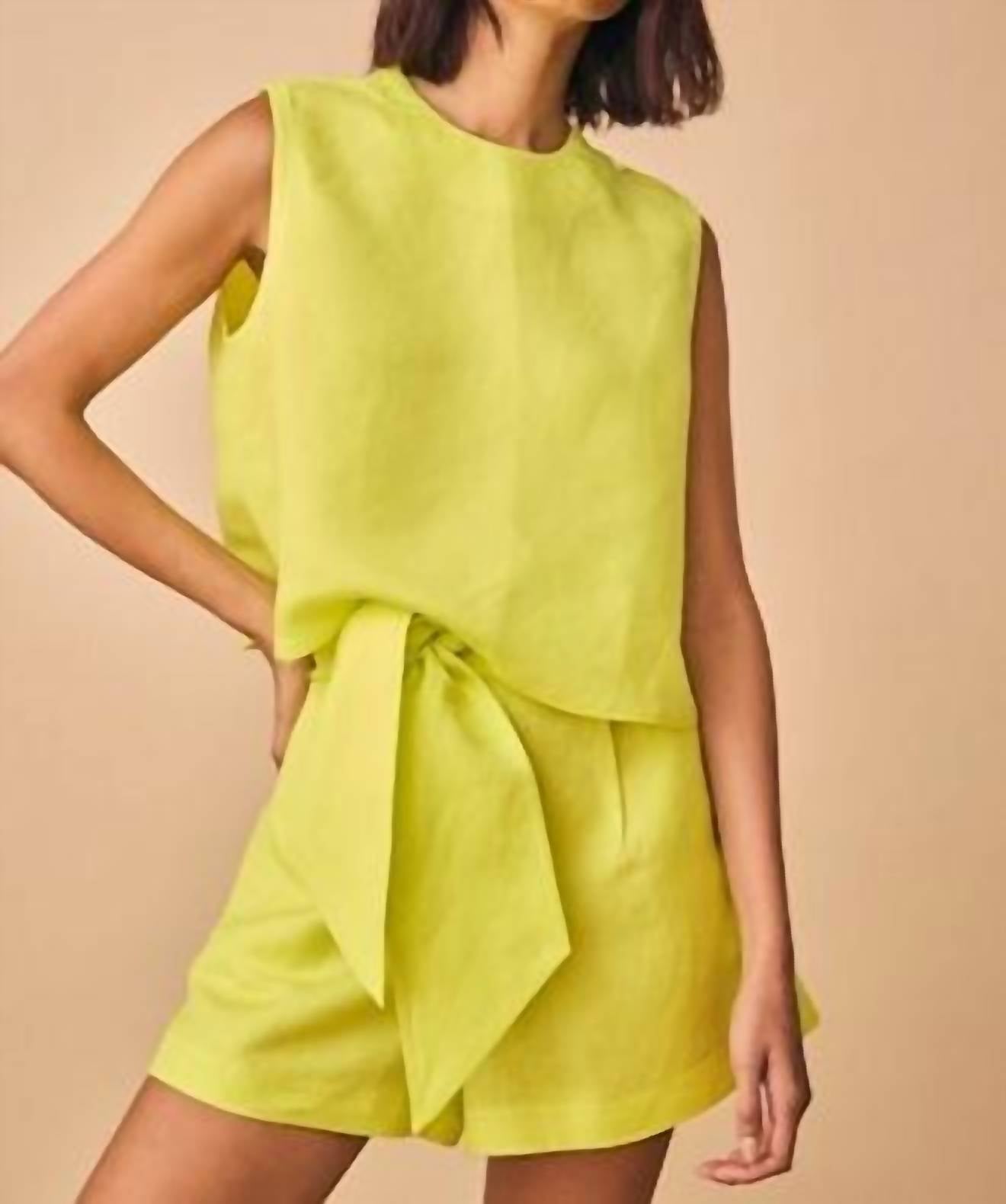 Hunter Bell - ASHTON SHORTS - clothing - green - high - waist