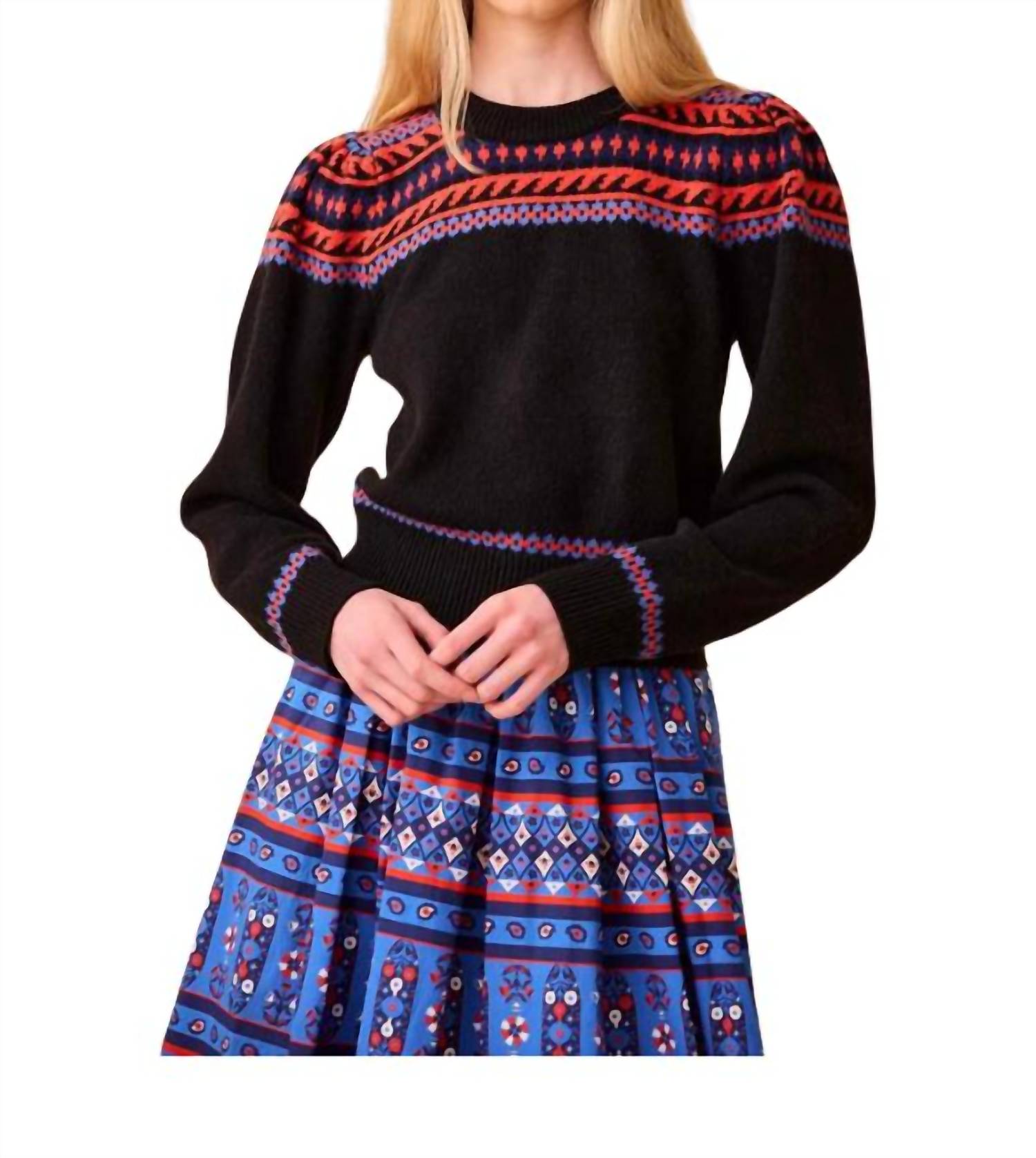 Hunter Bell - JACKIE SWEATER - black - clothing - crew