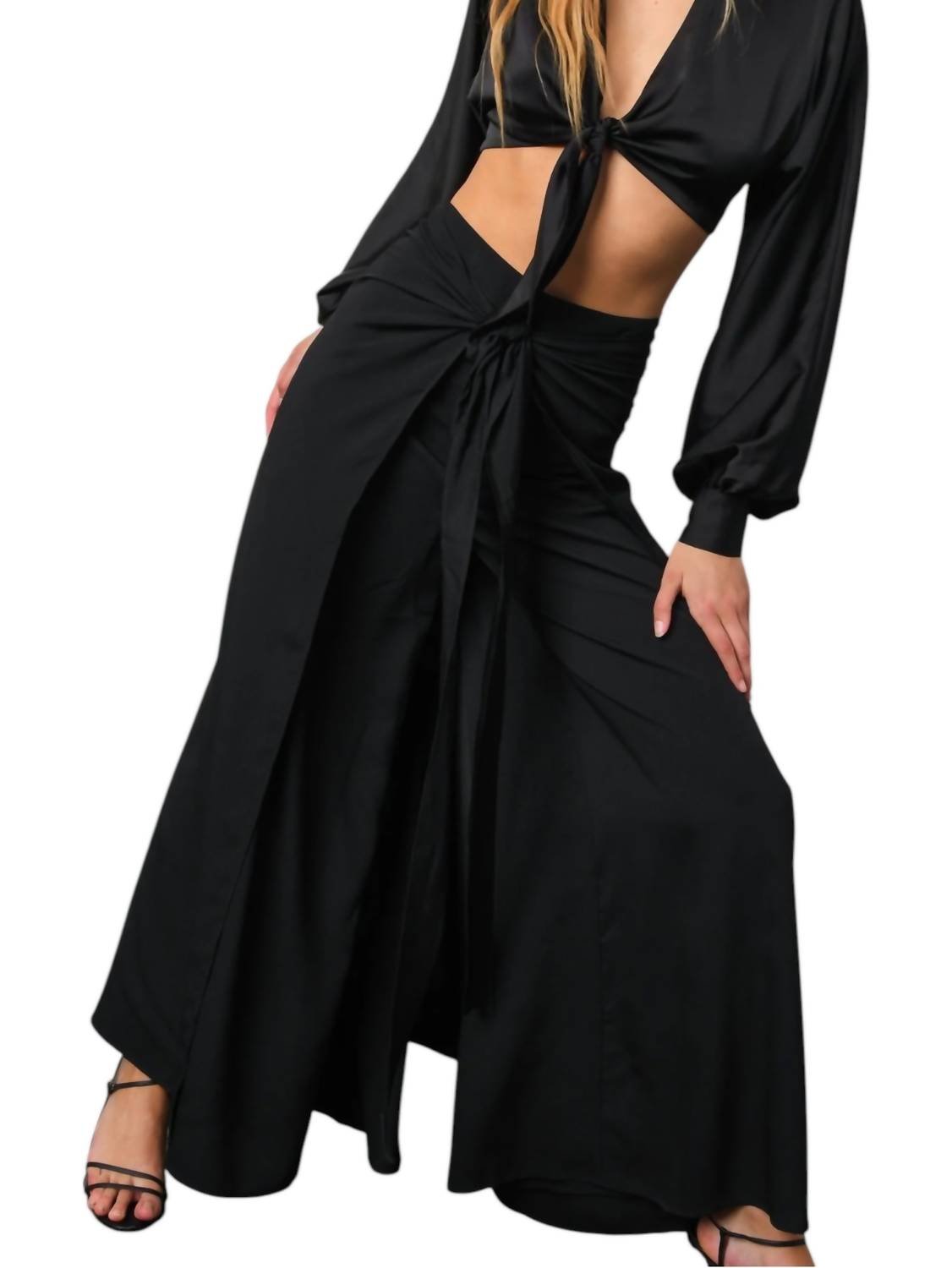 Hutch - Siesta Palazzo Pants - black - clothing - pants