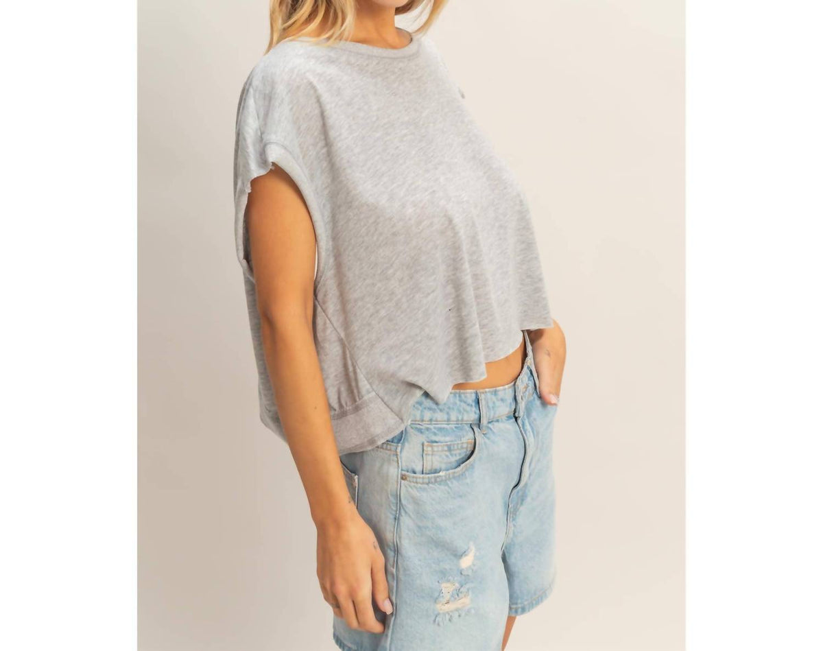 Hyfve - Boxy Crew Neck Cutout Back Top