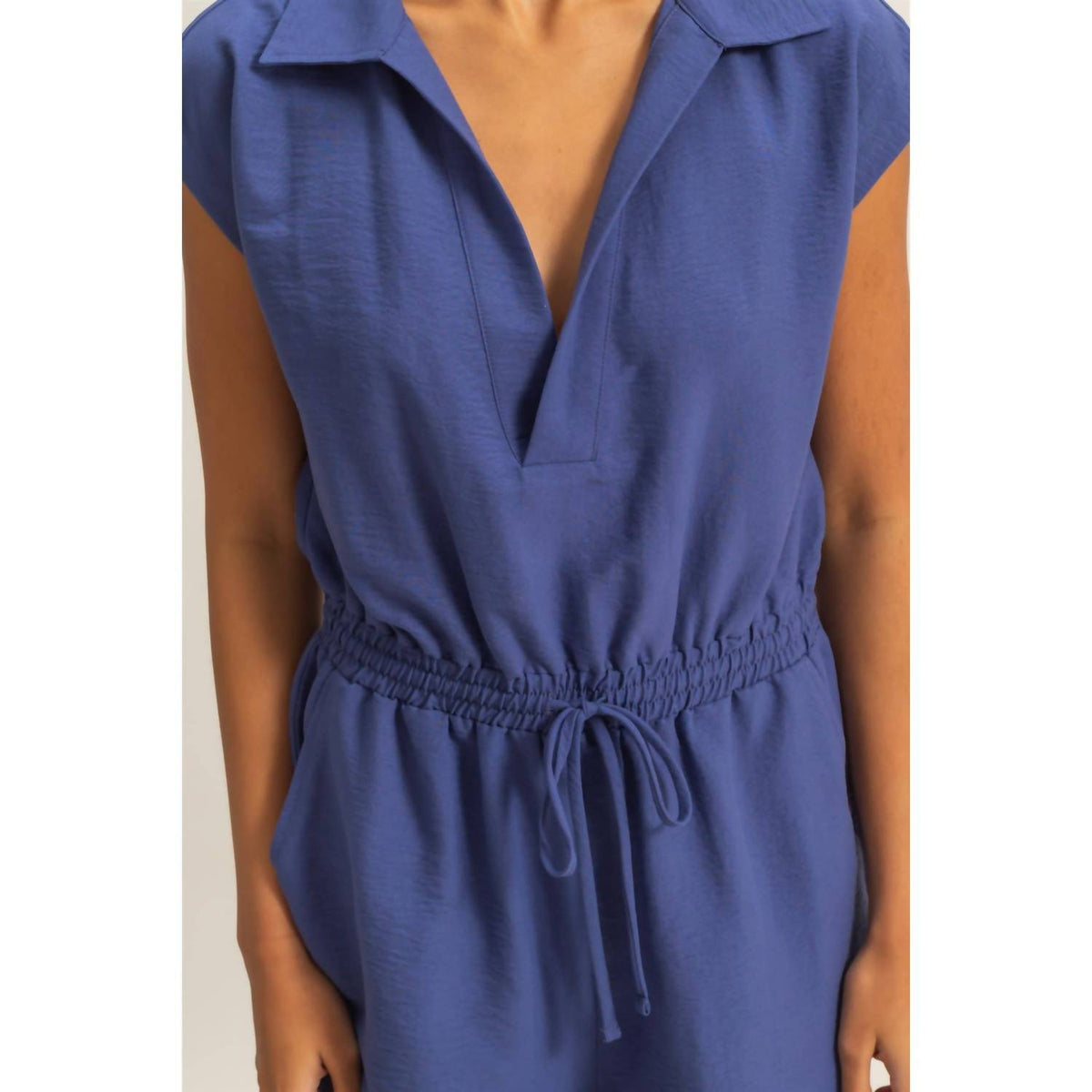 Hyfve - Collared Romper with Buttonless Placket