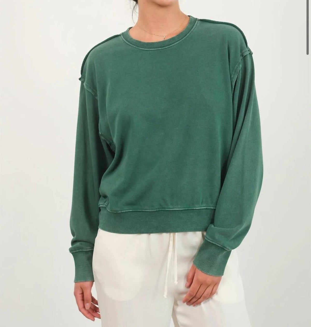 Hyfve - Drop Shoulders Crop Sweatshirt