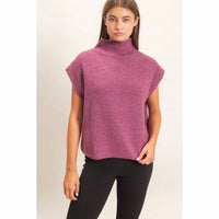 Hyfve - High Neck Cap Sleeve Sweater