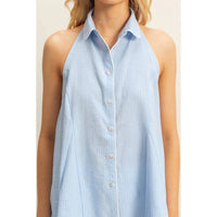 Hyfve - Striped Collared Halter Top