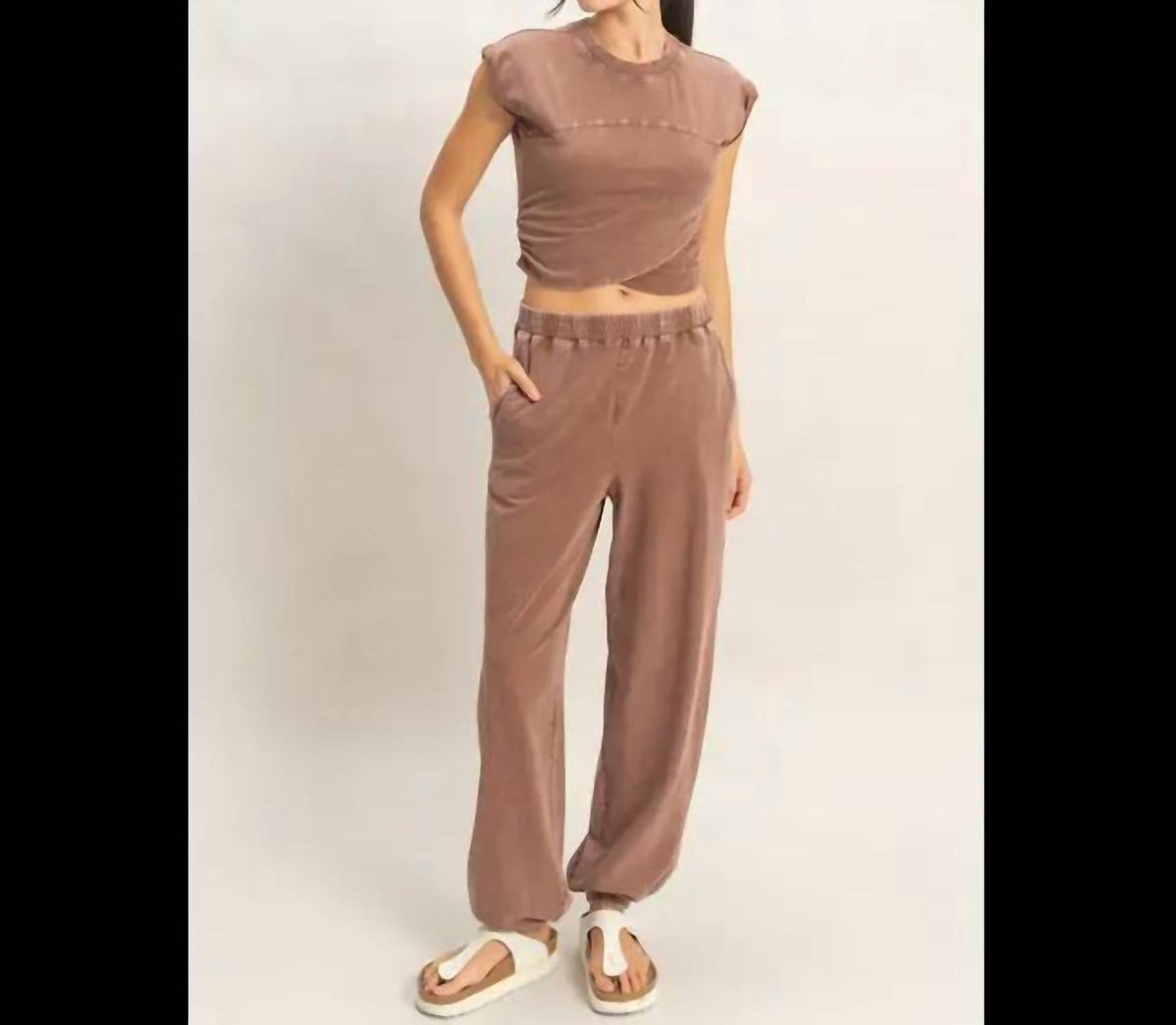 Hyfve - Wrap Front Crop Top And Jogger Set