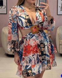 I Too - Flower Patches Dress - blue - clothing - collection:vacationdresses(Auto)