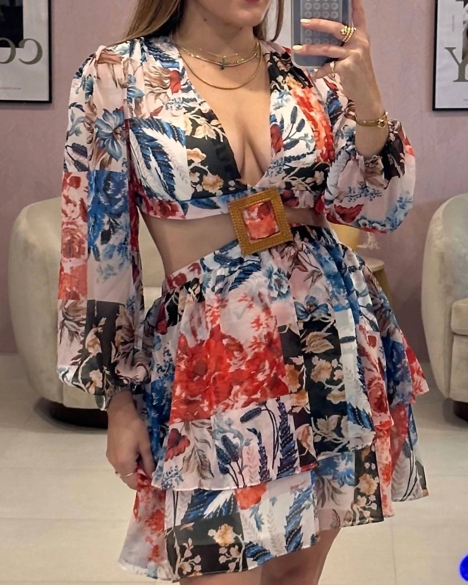 I Too - Flower Patches Dress - blue - clothing - collection:vacationdresses(Auto)