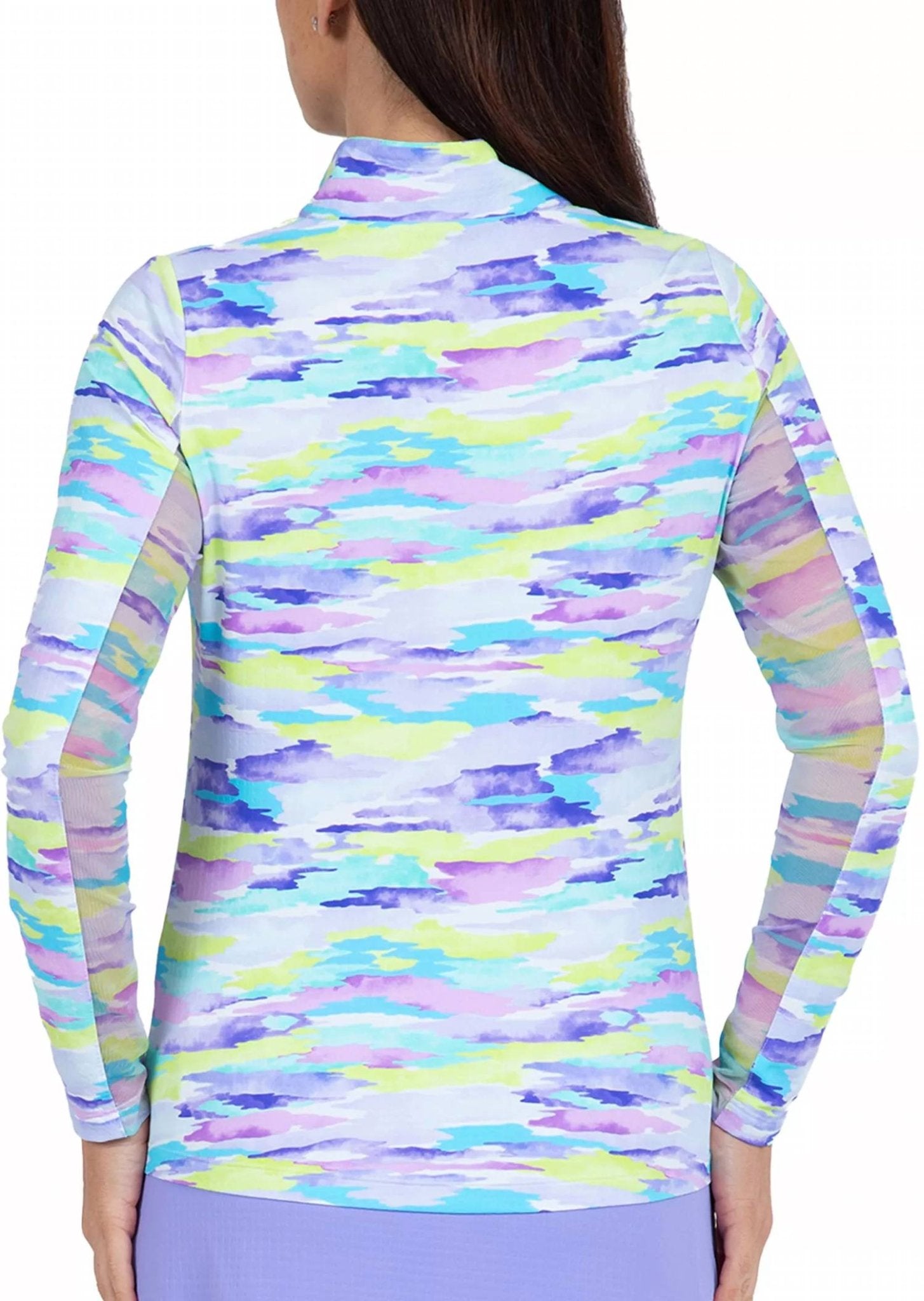 Ibkul - Mock Zip Neck - Jesse - clothing - nylon - blend - purple