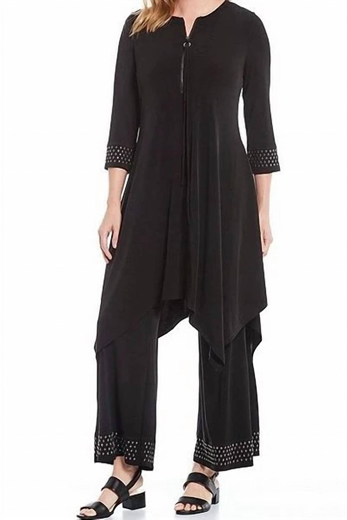 Ic Collection - Handkerchief Hem Embellished Tunic