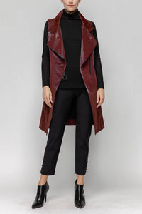 Ic Collection - High Neck Biker Long Vest