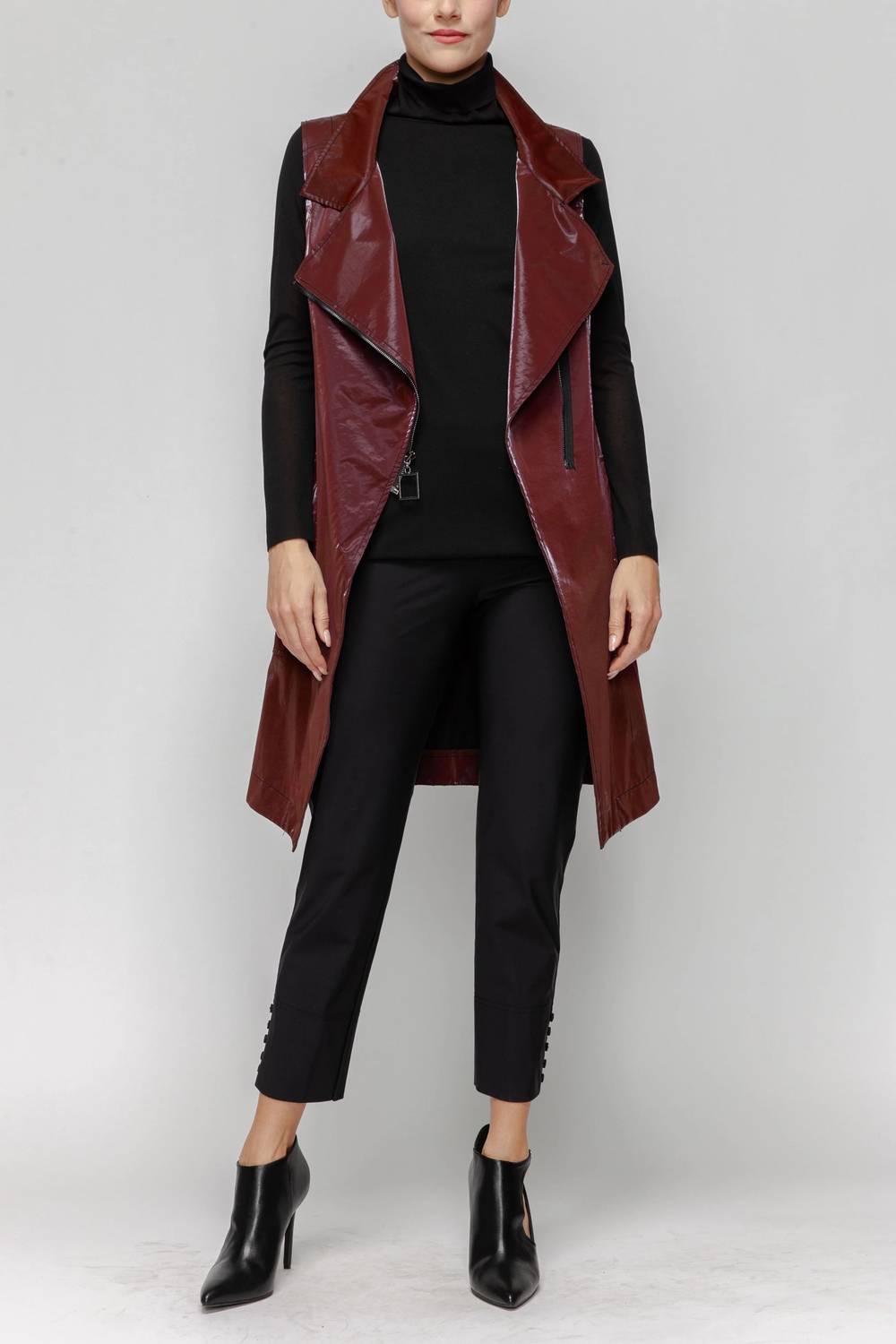 Ic Collection - High Neck Biker Long Vest