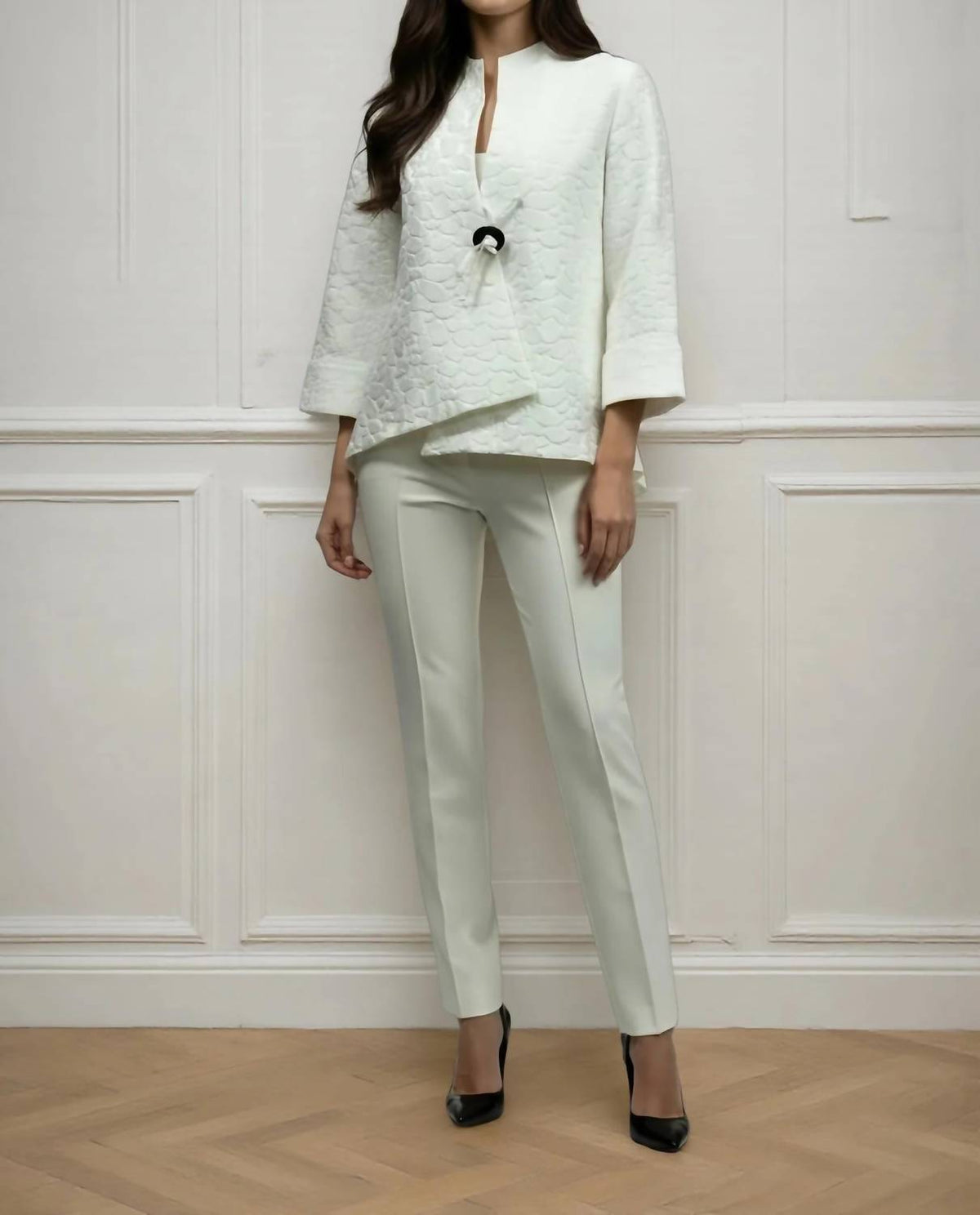 Ic Collection - Jacquard High-low Asymmetric Jacket
