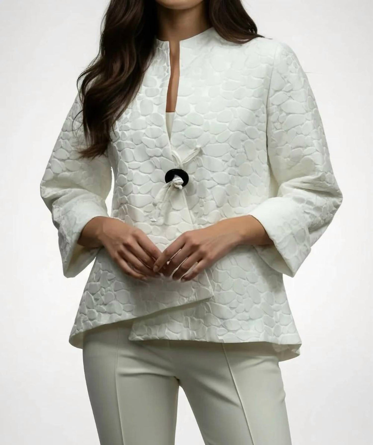 Ic Collection - Jacquard High-low Asymmetric Jacket