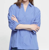 Ichi - Sky 3/4 Sleeves With Elastic Cuffs Top