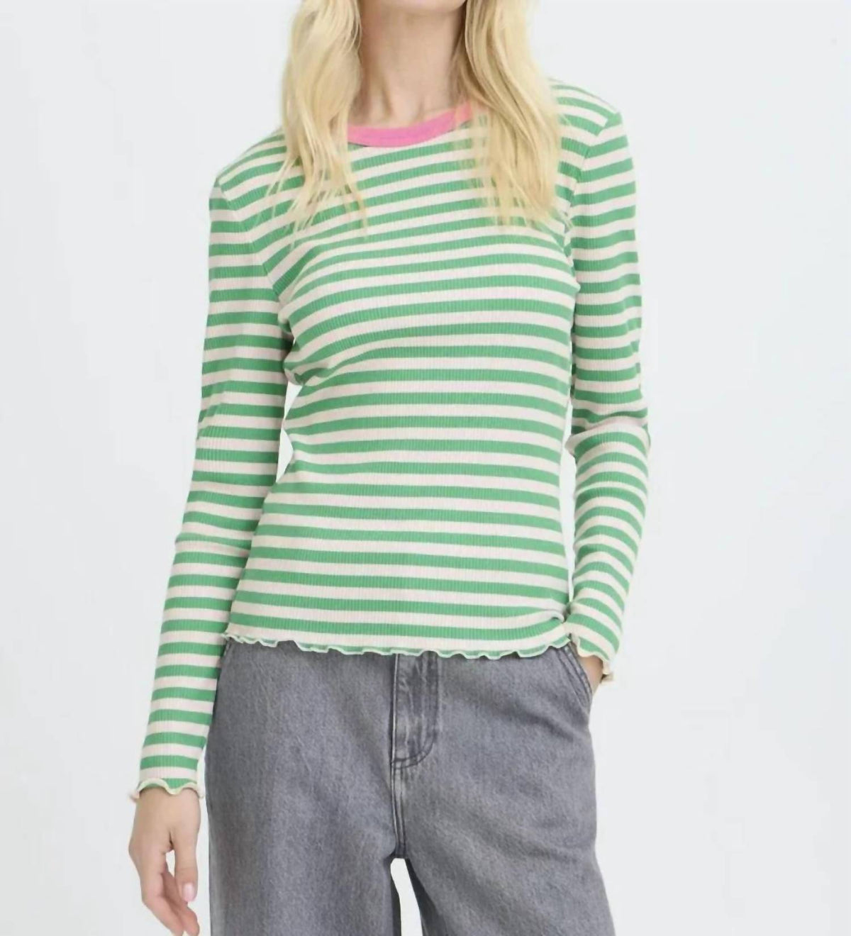 Ichi - Stripe Rib Tee