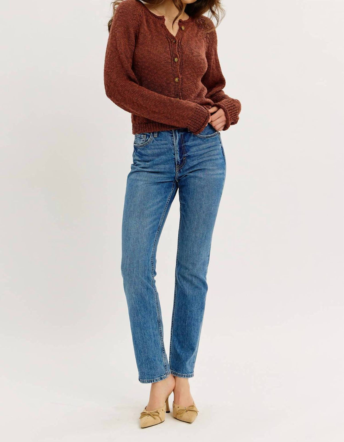 Idem Ditto - Slightly Souchy Textured Button-down Cardigan
