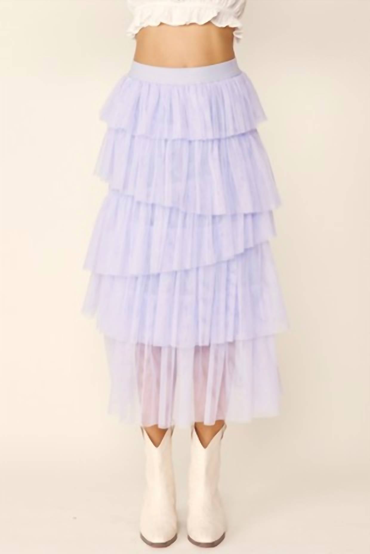 Idem Ditto - Tiered Tulle Skirt - blue - clothing - knee - length - skirts