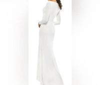 Ieena For Mac Duggal - Long Sleeves Side Split Gown - clothing - dresses - long - sleeve