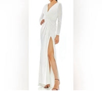 Ieena For Mac Duggal - Long Sleeves Side Split Gown - clothing - dresses - long - sleeve