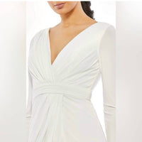 Ieena For Mac Duggal - Long Sleeves Side Split Gown - clothing - dresses - long - sleeve