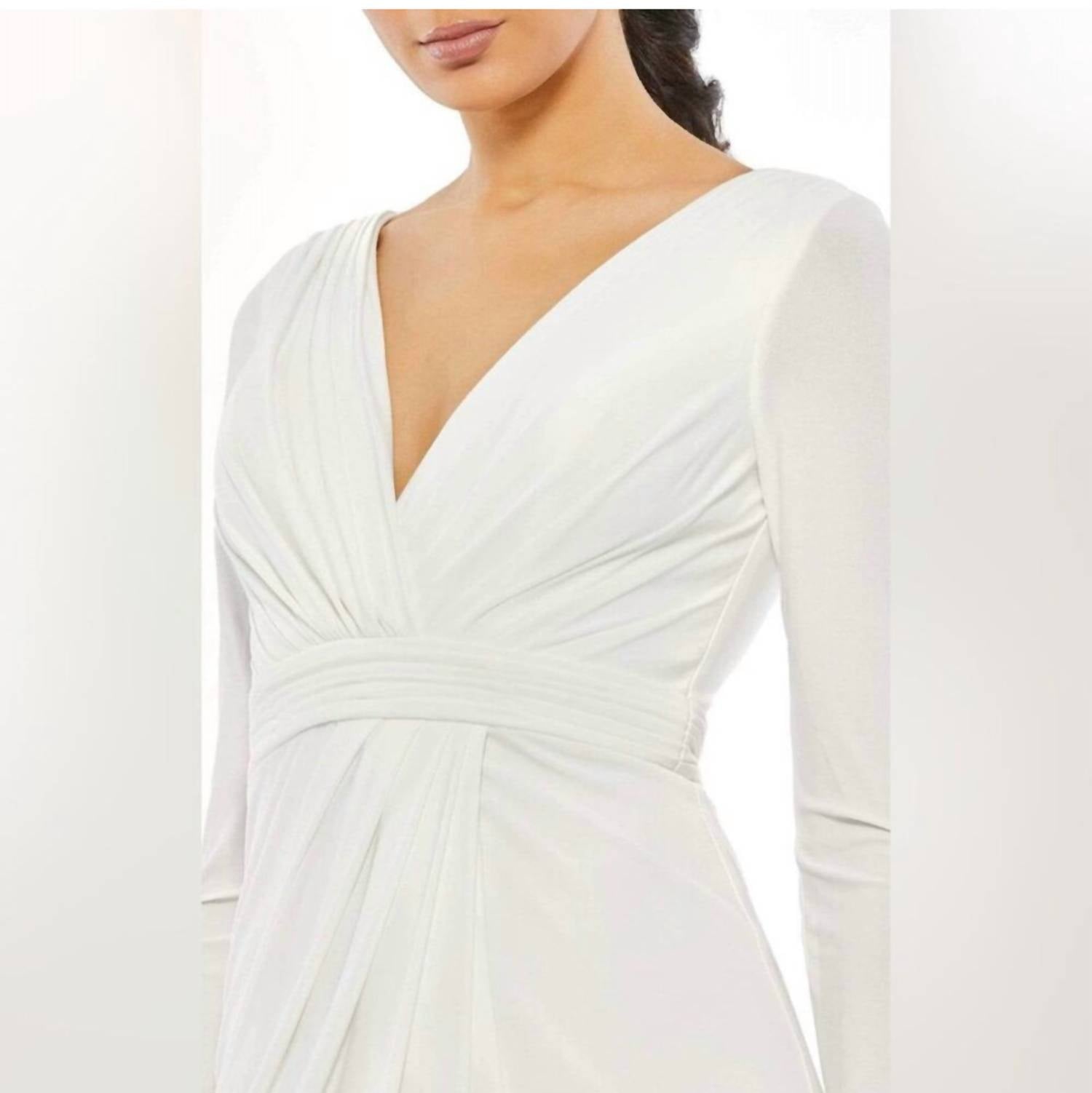 Ieena For Mac Duggal - Long Sleeves Side Split Gown - clothing - dresses - long - sleeve