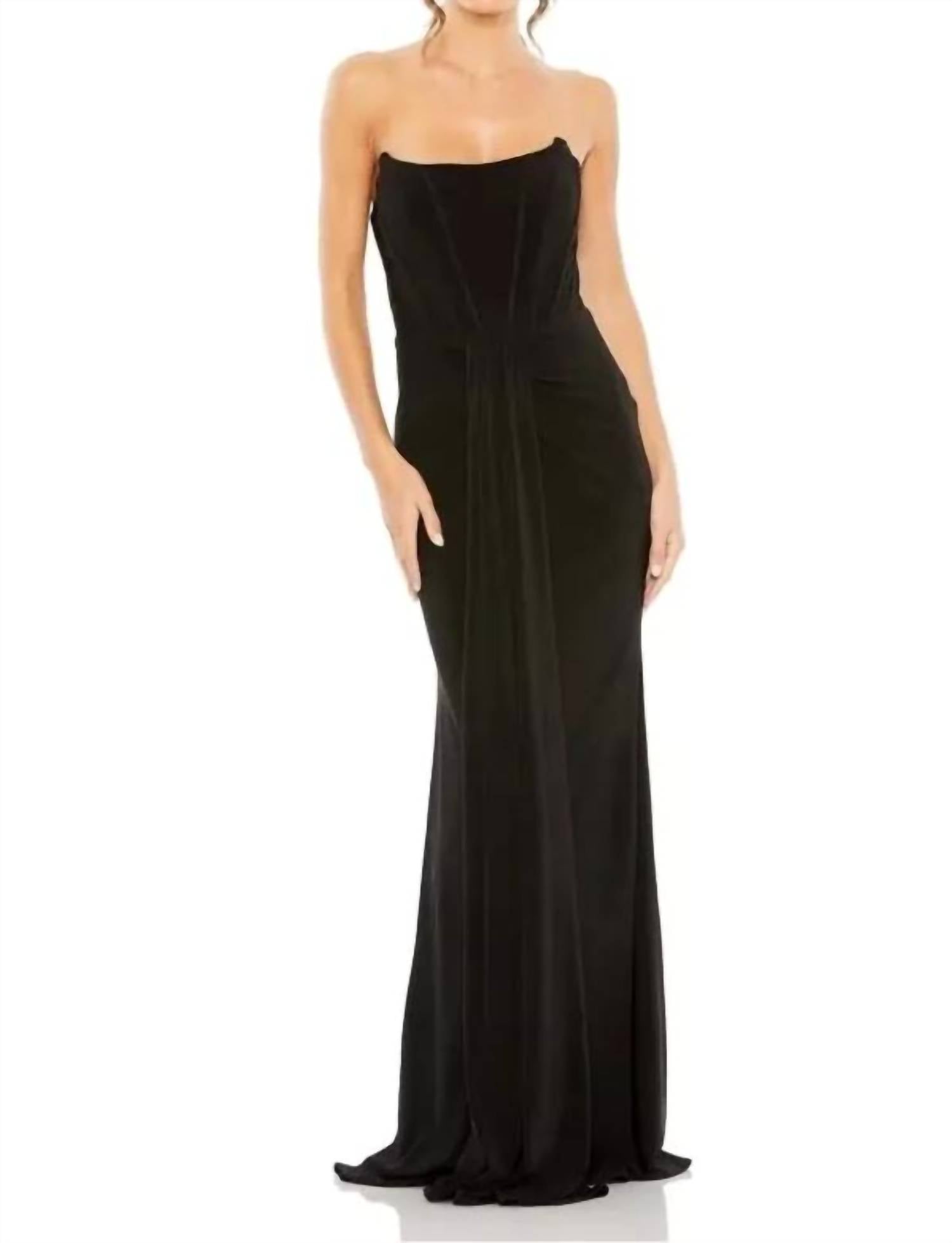 Ieena For Mac Duggal - Strapless Sweetheart Jersey Gown - black - clothing - dresses