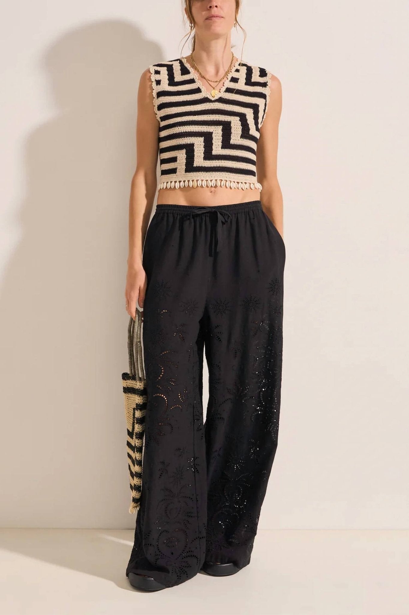 Ilio Nema - Calais Crochet Top - black - clothing - cotton