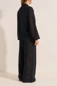 Ilio Nema - Clio Wide Leg Pants - black - clothing - linen - blend